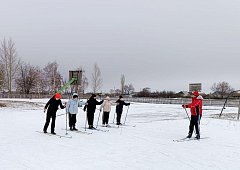 В МОУ «СОШ им. М.В. Скворцова с. Березовая Лука» филиал с. Теликовка под руководством учителя физической культуры Булыкина Андрея Александровича ребята осваивают азы техники лыжных ходов