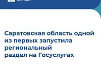 Саратовская область одной из первых запустила региональный раздел на Госуслугах На портале «Госуслуги» появился региональный раздел